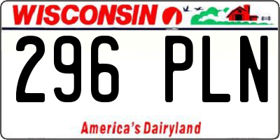 WI license plate 296PLN