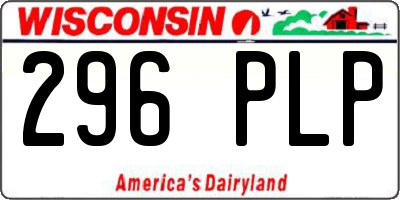 WI license plate 296PLP
