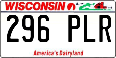 WI license plate 296PLR