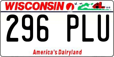 WI license plate 296PLU