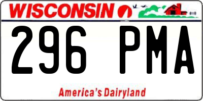 WI license plate 296PMA