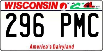 WI license plate 296PMC