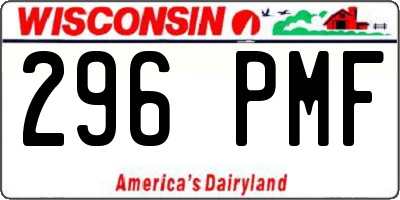 WI license plate 296PMF