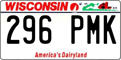 WI license plate 296PMK
