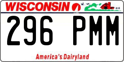 WI license plate 296PMM