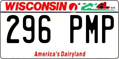 WI license plate 296PMP