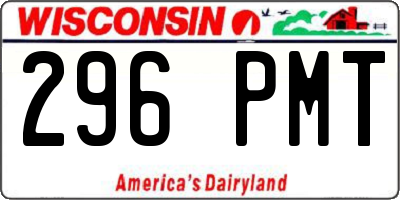 WI license plate 296PMT