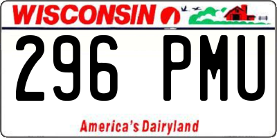 WI license plate 296PMU