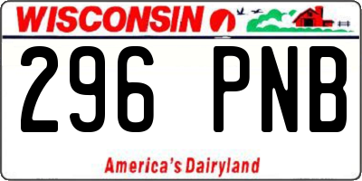 WI license plate 296PNB