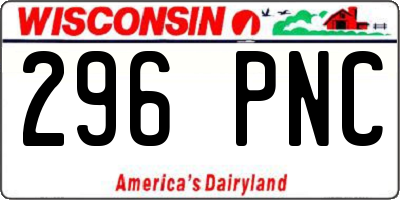 WI license plate 296PNC