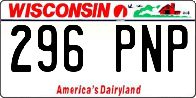 WI license plate 296PNP