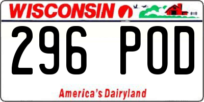 WI license plate 296POD