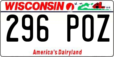 WI license plate 296POZ