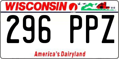 WI license plate 296PPZ