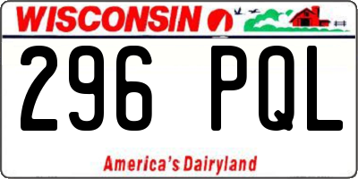 WI license plate 296PQL
