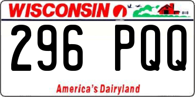 WI license plate 296PQQ