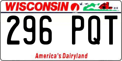 WI license plate 296PQT