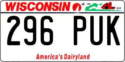 WI license plate 296PUK