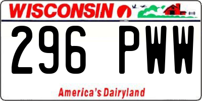 WI license plate 296PWW