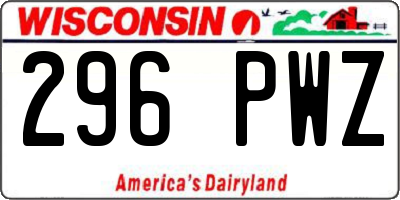 WI license plate 296PWZ