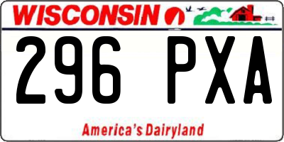 WI license plate 296PXA