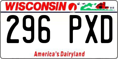 WI license plate 296PXD