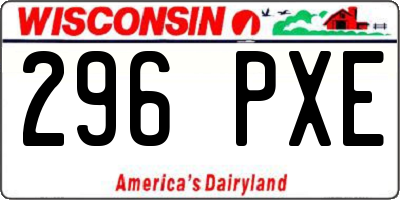 WI license plate 296PXE