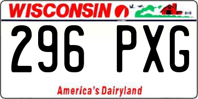 WI license plate 296PXG