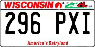 WI license plate 296PXI