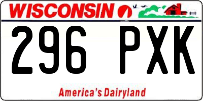 WI license plate 296PXK