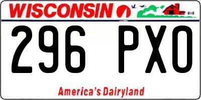 WI license plate 296PXO