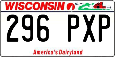 WI license plate 296PXP
