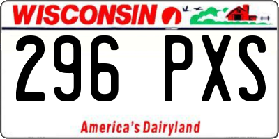 WI license plate 296PXS