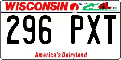 WI license plate 296PXT