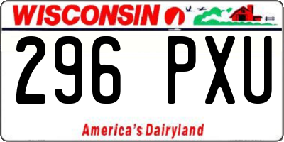 WI license plate 296PXU