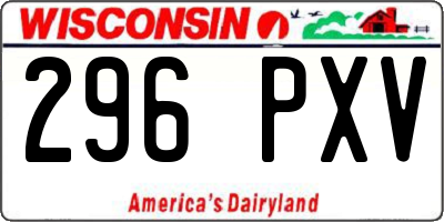 WI license plate 296PXV