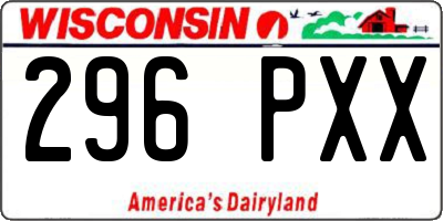 WI license plate 296PXX