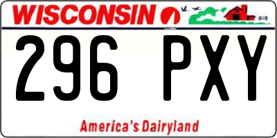 WI license plate 296PXY
