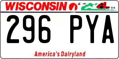 WI license plate 296PYA