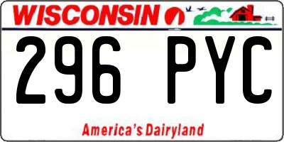 WI license plate 296PYC