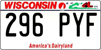 WI license plate 296PYF
