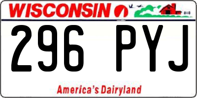WI license plate 296PYJ