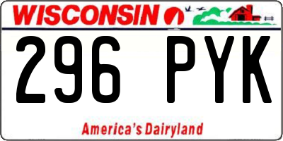 WI license plate 296PYK