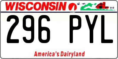 WI license plate 296PYL