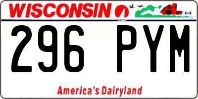 WI license plate 296PYM