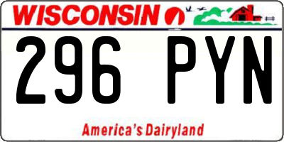 WI license plate 296PYN