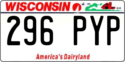 WI license plate 296PYP