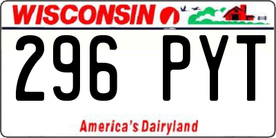 WI license plate 296PYT