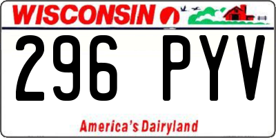 WI license plate 296PYV