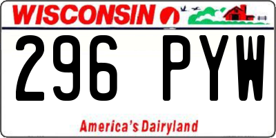 WI license plate 296PYW